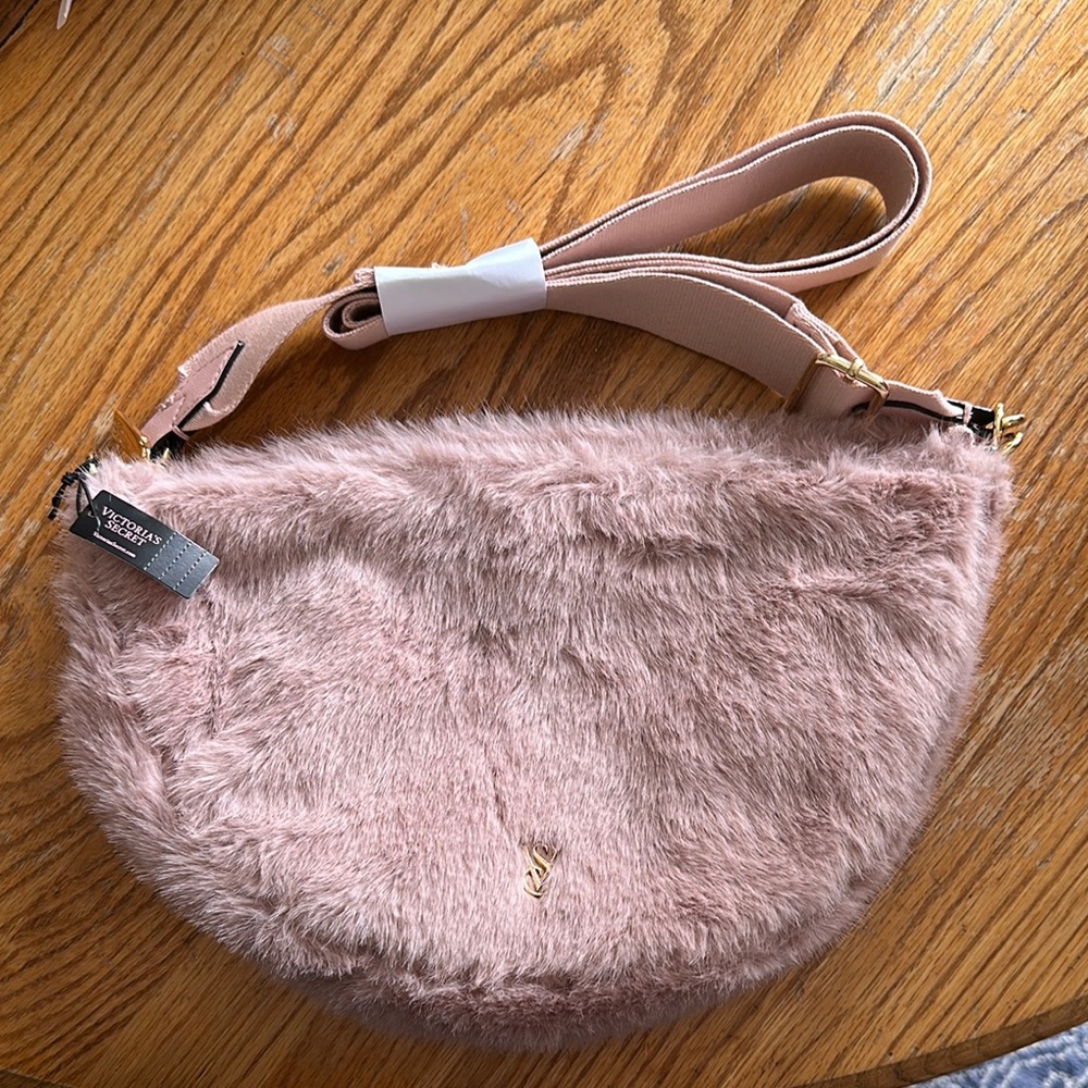Victoria's Secret Pink Crossbody Bag with Plush Texture